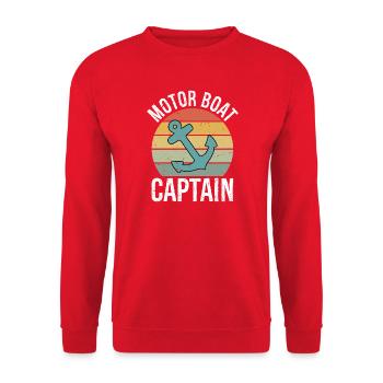 Motor Boat Captain Funny Pontoon Boating Motor - Unisex Sweatshirt - red - Front - Alina (178cm) & Michal (187cm)