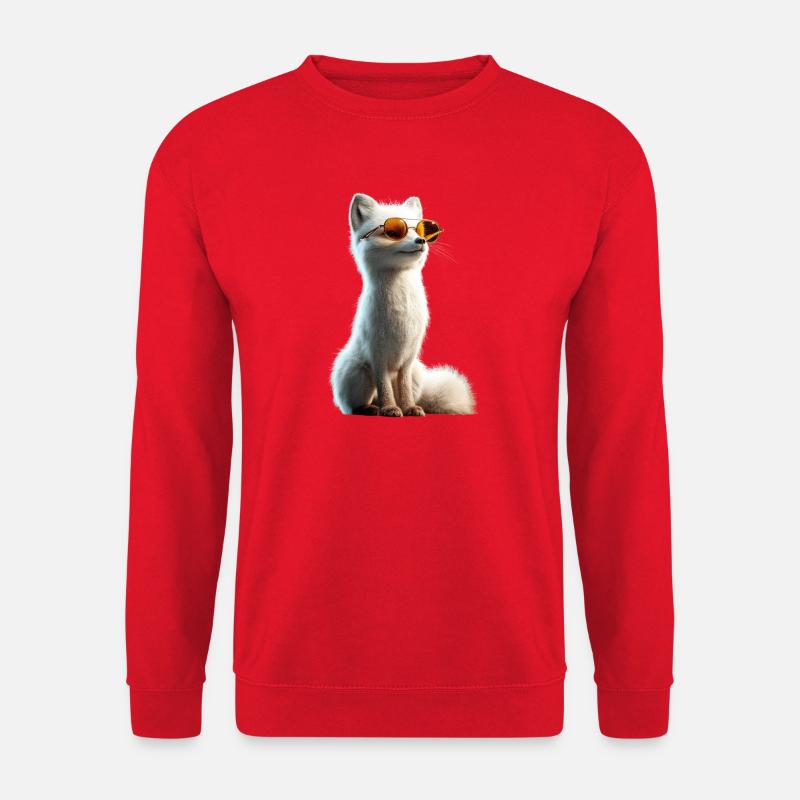 Polarfuchs Schneefuchs Eisfuchs Süßer Weißer Fuchs - Unisex Pullover - Rot