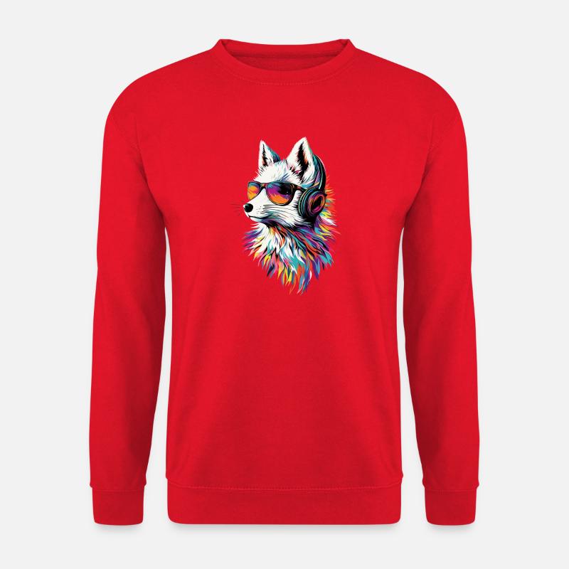 Polarfuchs Schneefuchs Eisfuchs Süßer Weißer Fuchs - Unisex Pullover - Rot