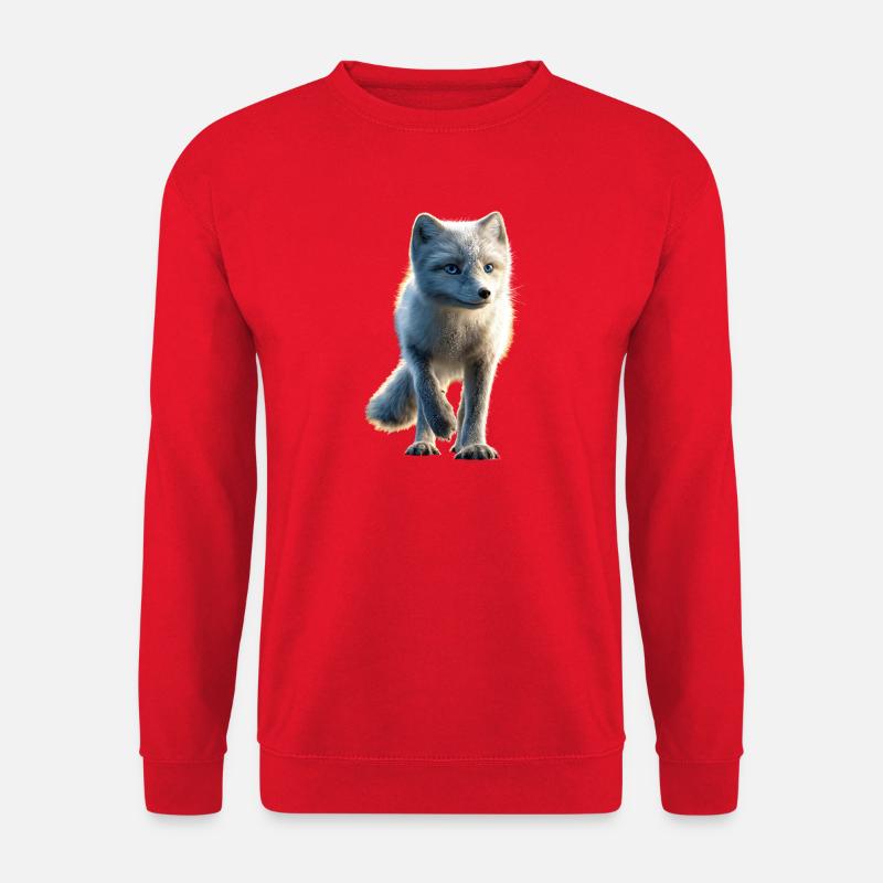 Polarfuchs Schneefuchs Eisfuchs Süßer Weißer Fuchs - Unisex Pullover - Rot
