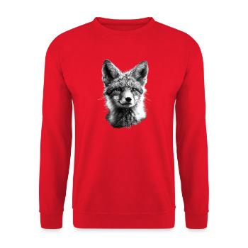 Polarfuchs Schneefuchs Eisfuchs Süßer Weißer Fuchs - Unisex Pullover - Rot - Vorne - Alina (178cm) & Michal (187cm)
