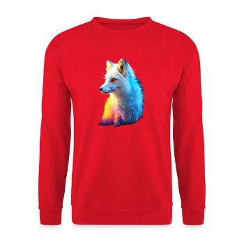 Polarfuchs Schneefuchs Eisfuchs Süßer Weißer Fuchs - Unisex Pullover - Rot - Vorne - Alina (178cm) & Michal (187cm)