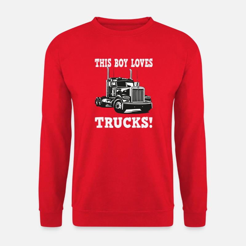 This Boy Loves Trucks - Unisex Sweatshirt - red