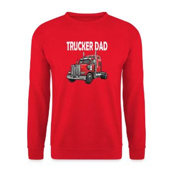 Truck Dad Trucker Design - Sweat-shirt Unisexe - rouge - Devant - Alina (178cm) & Michal (187cm)