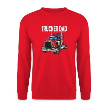 Motif camion Papa Camionneur - Sweat-shirt Unisexe - rouge - Devant - Alina (178cm) & Michal (187cm)