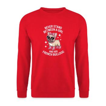 Dictons du bouledogue français Cadeau du bouledogue français - Sweat-shirt Unisexe - rouge - Devant - Alina (178cm) & Michal (187cm)