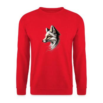 Polarfuchs Schneefuchs Eisfuchs Süßer Weißer Fuchs - Unisex Pullover - Rot - Vorne - Alina (178cm) & Michal (187cm)
