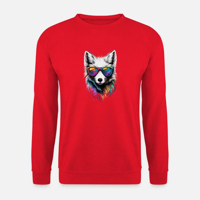 Polarfuchs Schneefuchs Eisfuchs Süßer Weißer Fuchs - Unisex Pullover - Rot