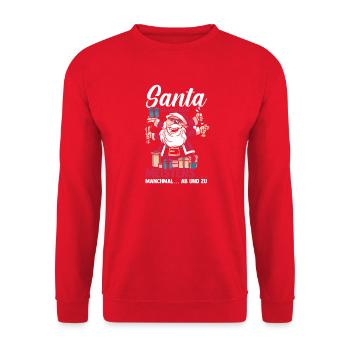 Santa Claus Christmas Time Naughty Christmas - Unisex Sweatshirt - red - Front - Alina (178cm) & Michal (187cm)