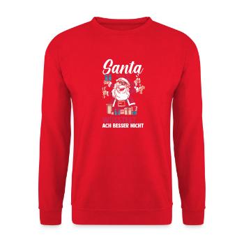 Santa Claus Christmas Time Naughty Christmas - Unisex Sweatshirt - red - Front - Alina (178cm) & Michal (187cm)