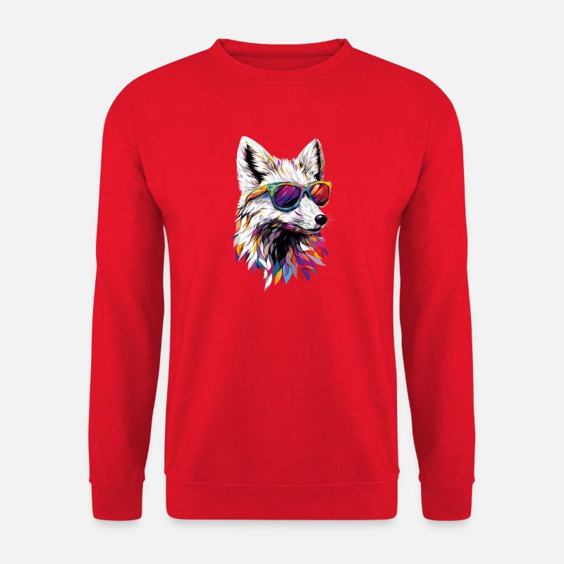 Polarfuchs Schneefuchs Eisfuchs Süßer Weißer Fuchs - Unisex Pullover - Rot