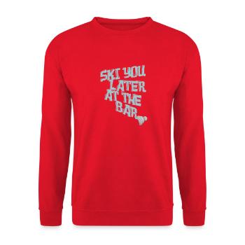 Ski You Later at the Bar Skiers Après Ski - Unisex Sweatshirt - red - Front - Alina (178cm) & Michal (187cm)