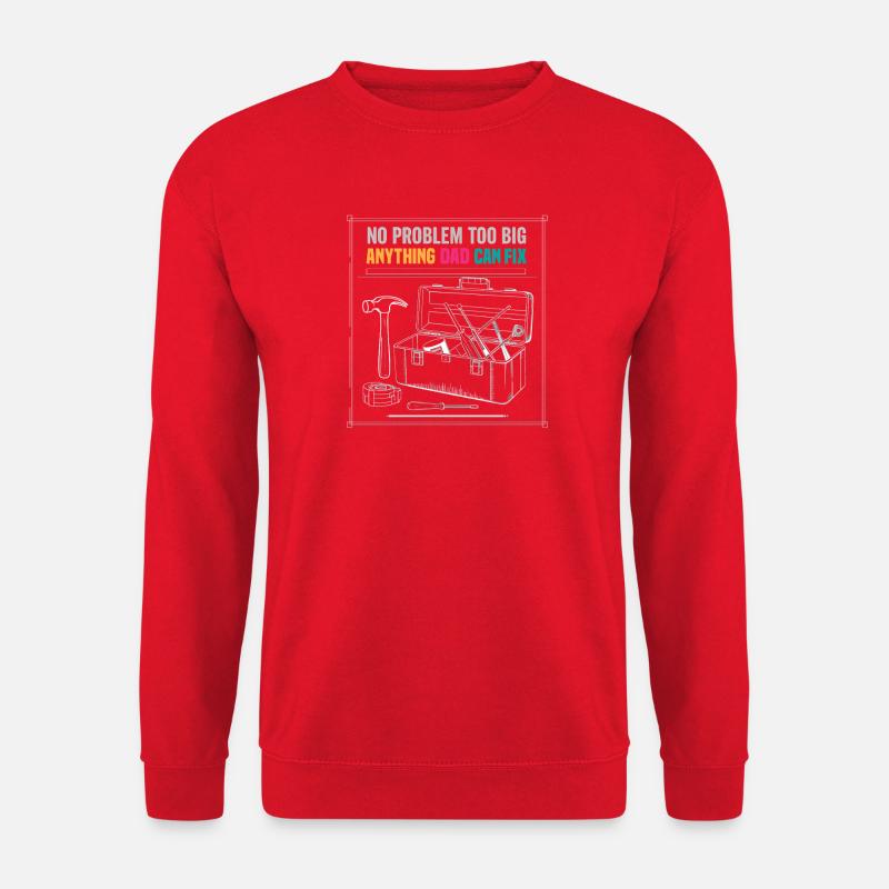 Dad Fix It Toolbox Grafik  - Unisex Pullover - Rot