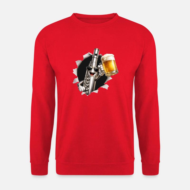 Querflöte Bier - Unisex Pullover - Rot