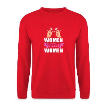 Frauentag Feminismus Feminist Feministin - Unisex Pullover - Rot - Vorne - Alina (178cm) & Michal (187cm)