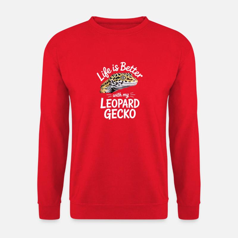 Leopardgekko-Leben ist besser - Unisex Pullover - Rot