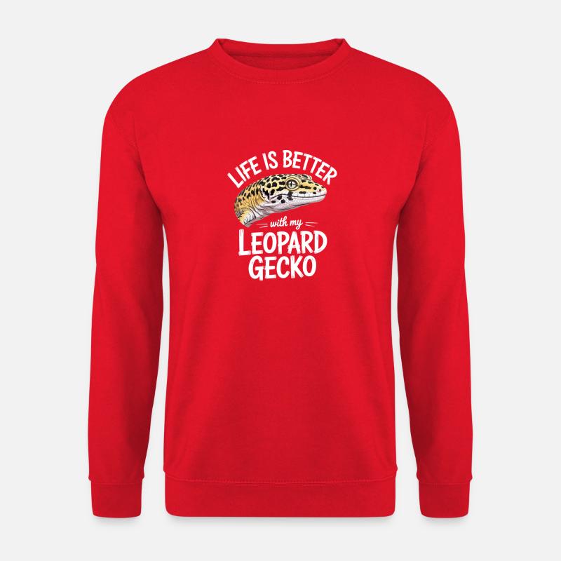Leopard Gecko Life Is Better - Unisex Sweatshirt - red