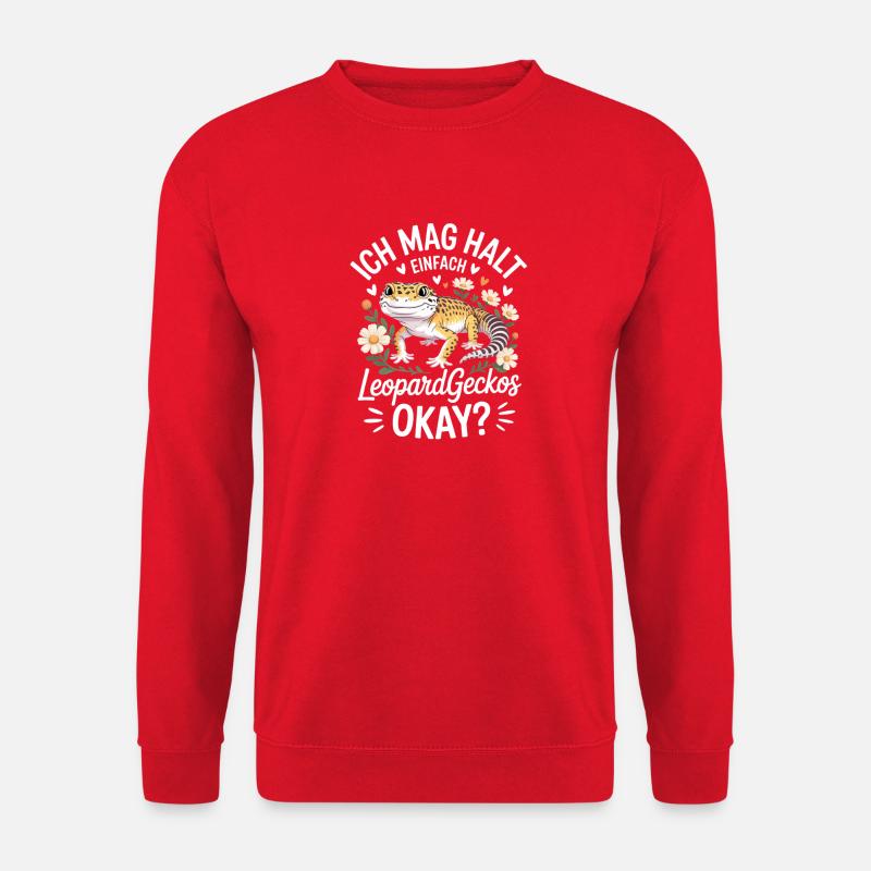 Charme LeopardGecko avec des fleurs - Sweat-shirt Unisexe - rouge
