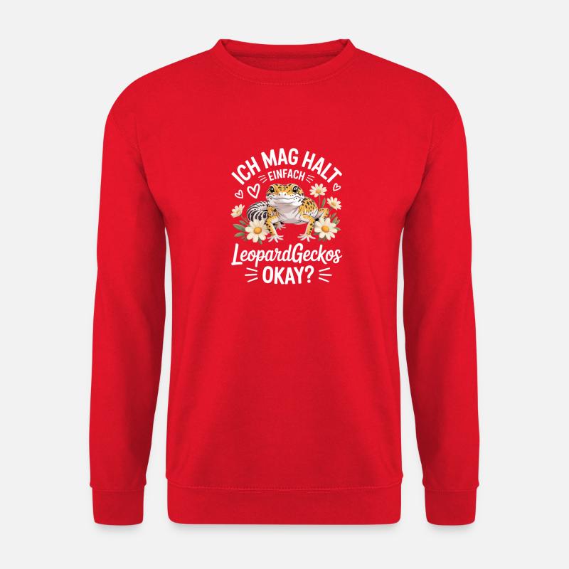 LeopardGeckos Okay: Fluffy Gecko - Unisex Sweatshirt - red