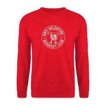 Anti Valentine's Day Workout Club Funny Anti Valentine - Unisex Sweatshirt - red - Front - Alina (178cm) & Michal (187cm)