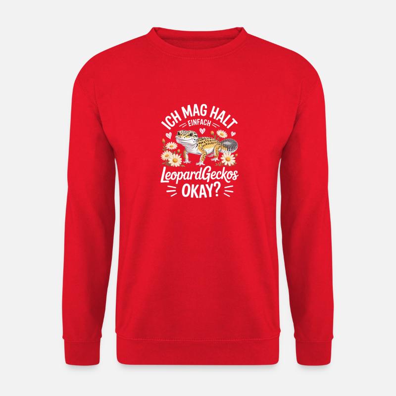 I like leopard geckos OKAY - Unisex Sweatshirt - red