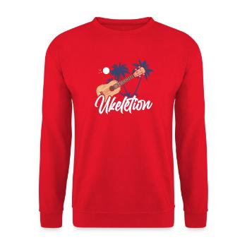 Ukulélé hawaïen ukelution - Sweat-shirt Unisexe - rouge - Devant - Alina (178cm) & Michal (187cm)