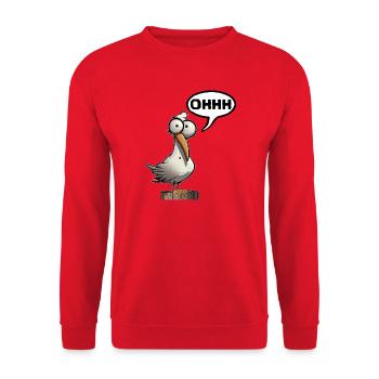 Seagull Seagulls No Buck Lust Saying oh - Unisex Sweatshirt - red - Front - Alina (178cm) & Michal (187cm)