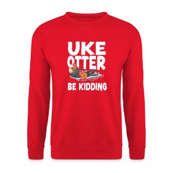 Ukulélé hawaïen Uke Otter Pun Uke - Sweat-shirt Unisexe - rouge - Devant - Alina (178cm) & Michal (187cm)