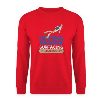 Diving Diver Snorkeling Recreational Diver - Unisex Sweatshirt - red - Front - Alina (178cm) & Michal (187cm)