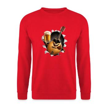 Mandoline Bier Musikinstrument  - Unisex Pullover - Rot - Vorne - Alina (178cm) & Michal (187cm)
