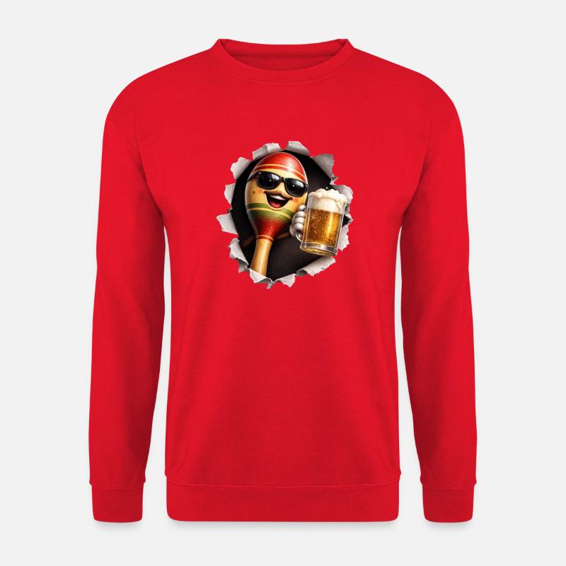 Maracas Rasseln Bier - Unisex Pullover - Rot
