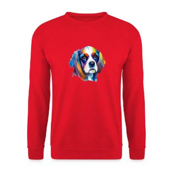 Colorful Cocker Spaniel Pop Art Dog Lover Gift - Unisex Sweatshirt - red - Front - Alina (178cm) & Michal (187cm)