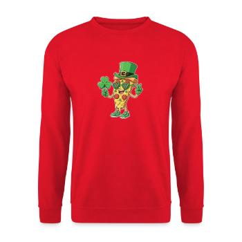 Célébration de la cuisine irlandaise de St Patricks Pizza Clover - Sweat-shirt Unisexe - rouge - Devant - Alina (178cm) & Michal (187cm)