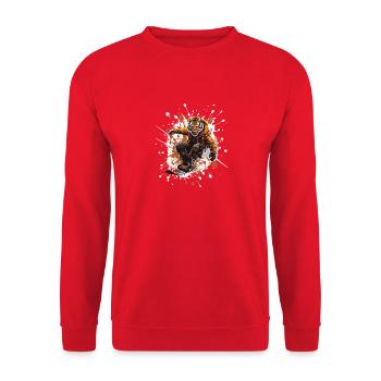Tiger Snowboard - Unisex Sweatshirt - red - Front - Alina (178cm) & Michal (187cm)