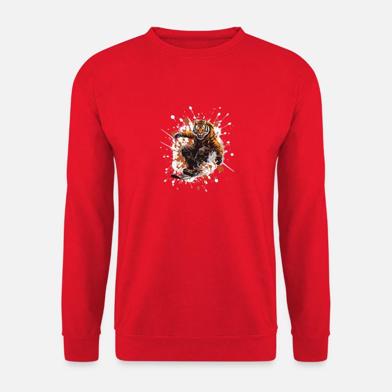 Tiger Snowboard - Unisex Pullover - Rot