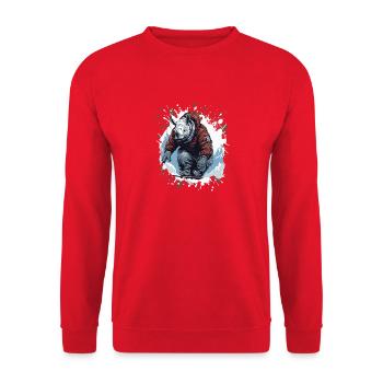 Nashorn Snowboard - Unisex Pullover - Rot - Vorne - Alina (178cm) & Michal (187cm)