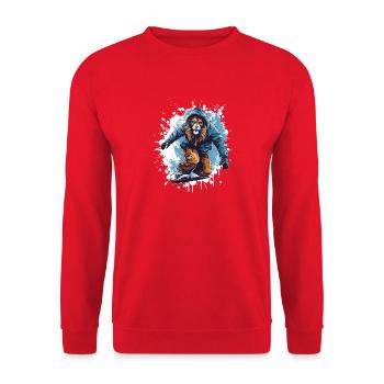 Löwe Snowboard - Unisex Sweatshirt - red - Front - Alina (178cm) & Michal (187cm)