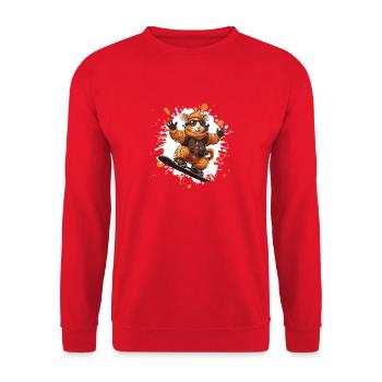 Hamster Snowboard - Unisex Sweatshirt - red - Front - Alina (178cm) & Michal (187cm)