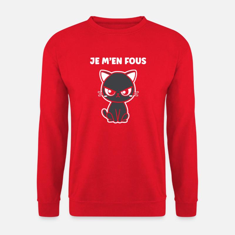 Grumpy black cat - Unisex Sweatshirt - red