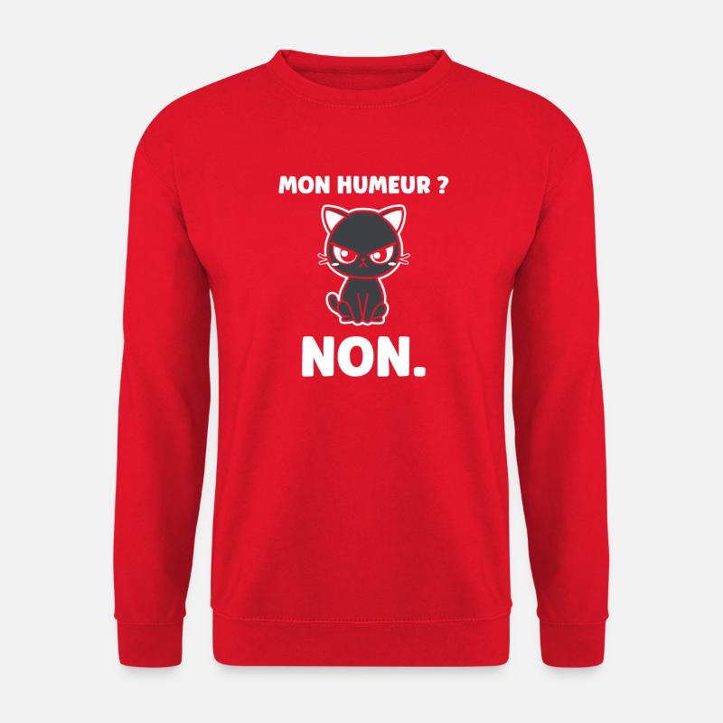 Chat grognon MON HUMEUR - Unisex Sweatshirt - red