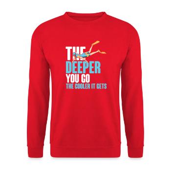 Diving Diver Snorkeling Recreational Diver - Unisex Sweatshirt - red - Front - Alina (178cm) & Michal (187cm)
