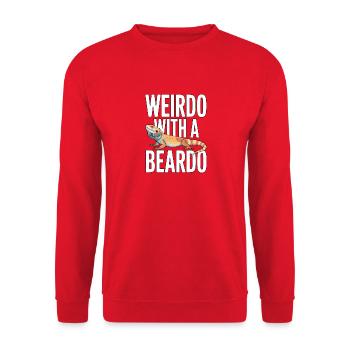 Weirdo With A Beardo - Unisex Sweatshirt - red - Front - Alina (178cm) & Michal (187cm)