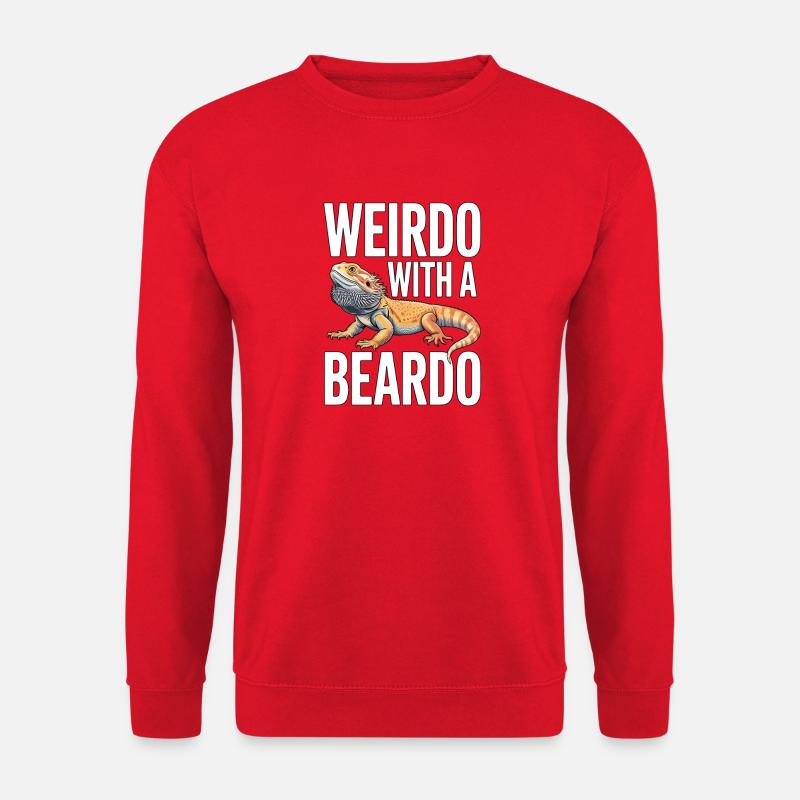 Weirdo mit Bartkind - Unisex Pullover - Rot