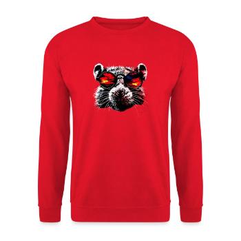Ratte Süße Maus Nagetiere Zwergmaus Ratten Mäuse - Unisex Pullover - Rot - Vorne - Alina (178cm) & Michal (187cm)