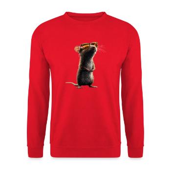 Ratte Süße Maus Nagetiere Zwergmaus Ratten Mäuse - Unisex Pullover - Rot - Vorne - Alina (178cm) & Michal (187cm)