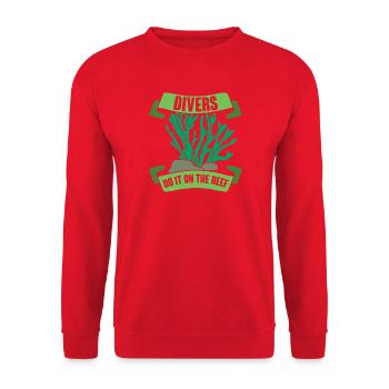 Diving Diver Snorkeling Recreational Diver - Unisex Sweatshirt - red - Front - Alina (178cm) & Michal (187cm)