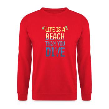 Diving Diver Snorkeling Recreational Diver - Unisex Sweatshirt - red - Front - Alina (178cm) & Michal (187cm)