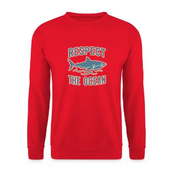 Respect The Ocean Vintage Shark Conservation - Unisex Sweatshirt - red - Front - Alina (178cm) & Michal (187cm)