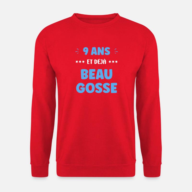 9 years old already handsome - Unisex Sweatshirt - red