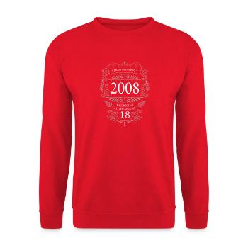 Legendary since 2008 18 Birthday Vintage Design - Unisex Sweatshirt - red - Front - Alina (178cm) & Michal (187cm)